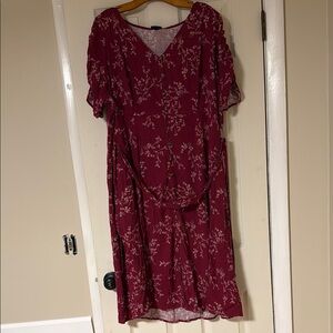 Floral Burgundy Dress